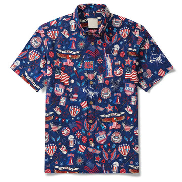 Unisex Patriotic Red White And Blue Atmosphere Hawaiian Shirt for Patriotic Fans – Moonbestprint