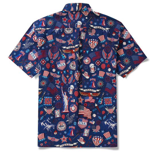 Unisex Patriotic Red White And Blue Atmosphere Hawaiian Shirt for Patriotic Fans – Moonbestprint