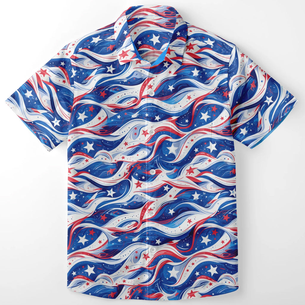 Unisex Patriotic Waves USA 1776-2026 Hawaiian Shirt for Patriotic Fans – Moonbestprint
