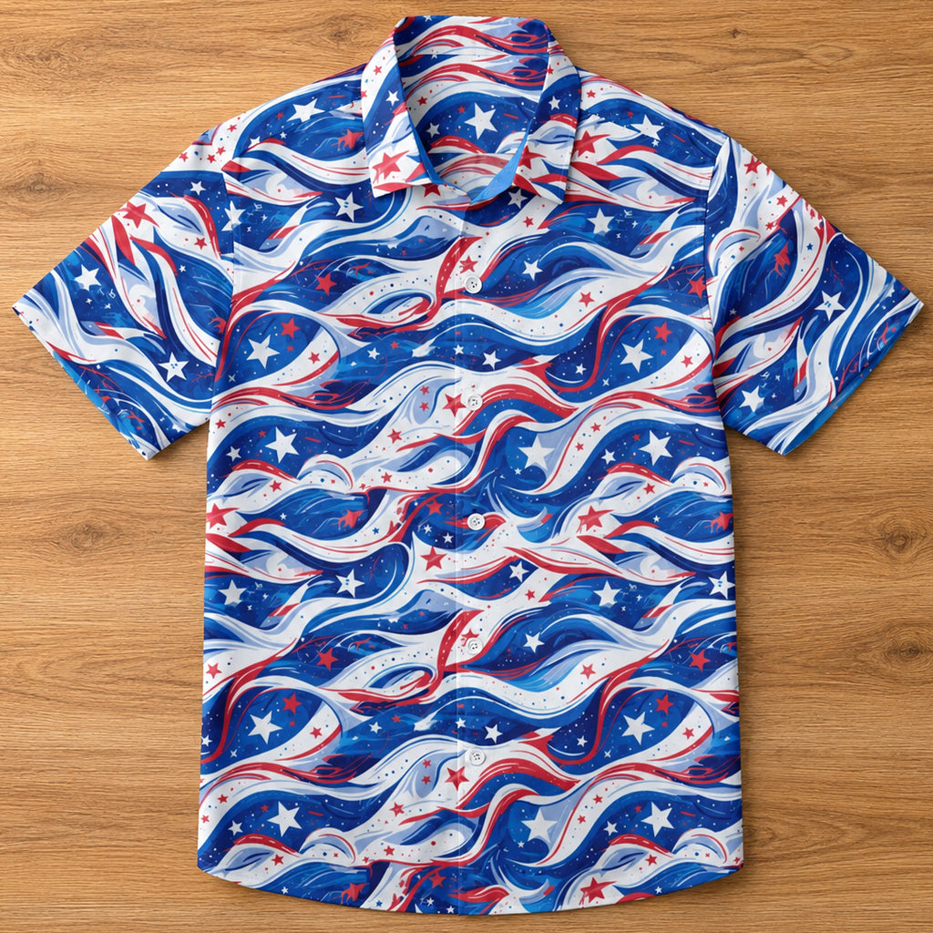 Unisex Patriotic Waves USA 1776-2026 Hawaiian Shirt for Patriotic Fans – Moonbestprint