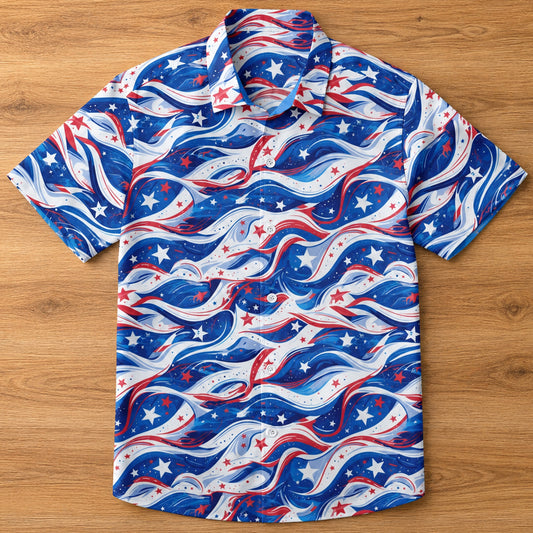 Unisex Patriotic Waves USA 1776-2026 Hawaiian Shirt for Patriotic Fans – Moonbestprint