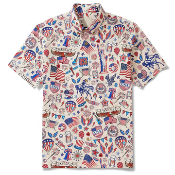 Unisex Red White And Blue Patriotic Ambiance Hawaiian Shirt for Patriotic Fans – Moonbestprint