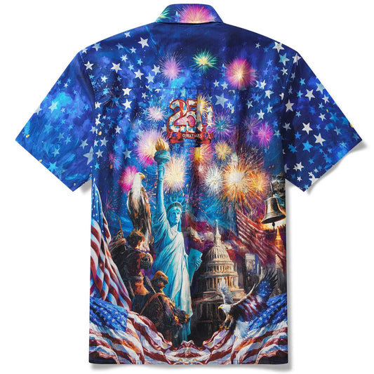 Unisex Starry Night Fireworks 250 Celebration Hawaiian Shirt for Patriotic Fans – Moonbestprint