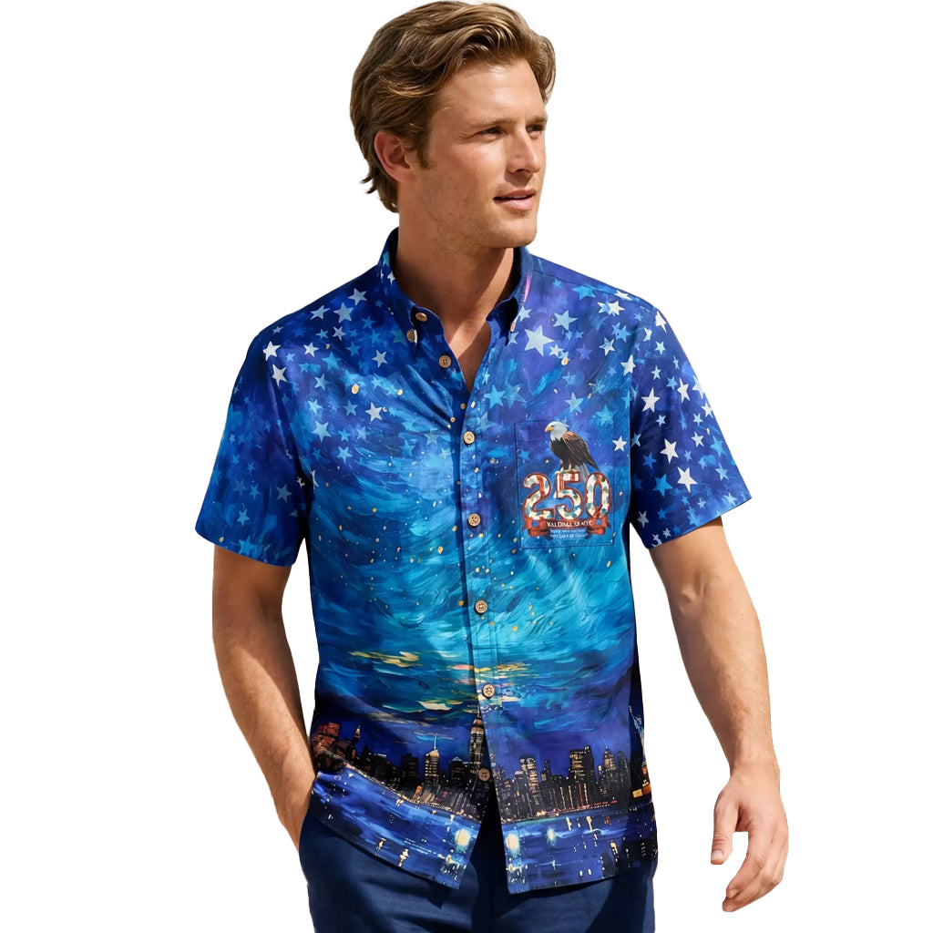 Unisex Starry Night Fireworks 250 Celebration Hawaiian Shirt for Patriotic Fans – Moonbestprint