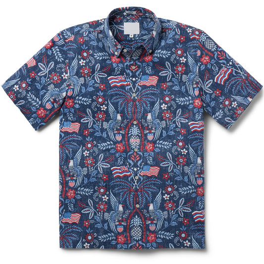 Unisex Summer Commemorative 2026 America Navy Hawaiian Shirt for Patriotic Fans – Moonbestprint