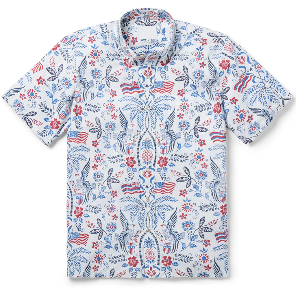Unisex Summer Commemorative 2026 America White Hawaiian Shirt for Patriotic Fans – Moonbestprint