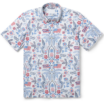 Unisex Summer Commemorative 2026 America White Hawaiian Shirt for Patriotic Fans – Moonbestprint