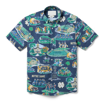 University of Notre Dame Scenic Performance Navy Hawaiian Pocket Shirt – Moonbestprint