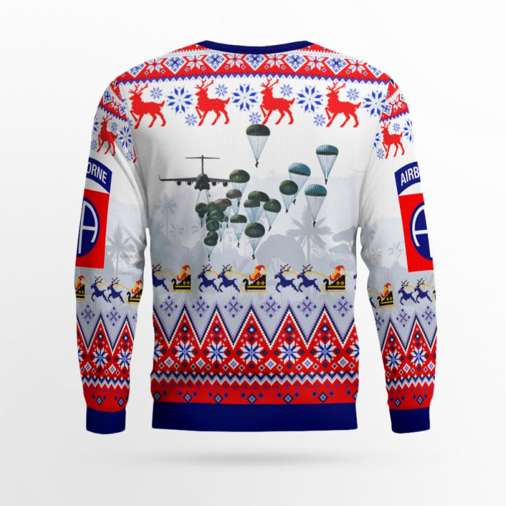Us Army Paratroopers With The 82Nd Airborne Division Parachute Red Ugly Christmas Sweater – Moonbestprint