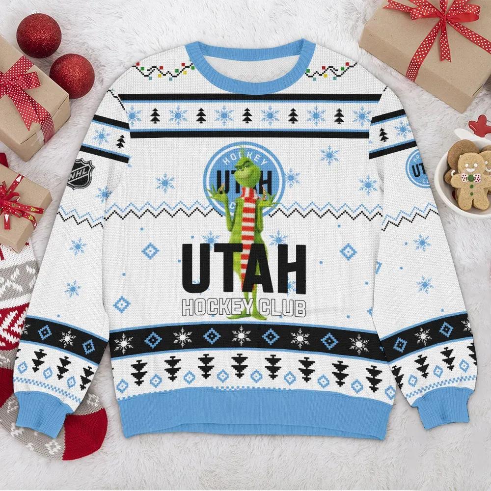 Utah Hockey Club NHL Grinch Ugly Christmas Sweater, NHL Christmas Sweater Moonbestprint