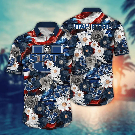 Utah State Aggies NCAA Aloha Hawaiian Shirt 1, NCAA Hawaiian Shirt Moonbestprint