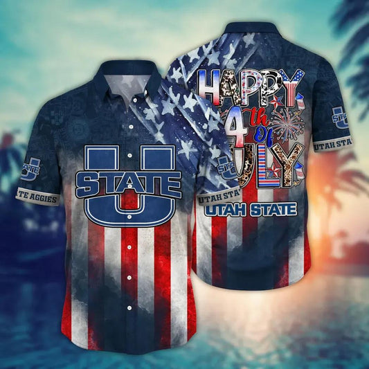 Utah State Aggies NCAA Aloha Hawaiian Shirt 2, NCAA Hawaiian Shirt Moonbestprint