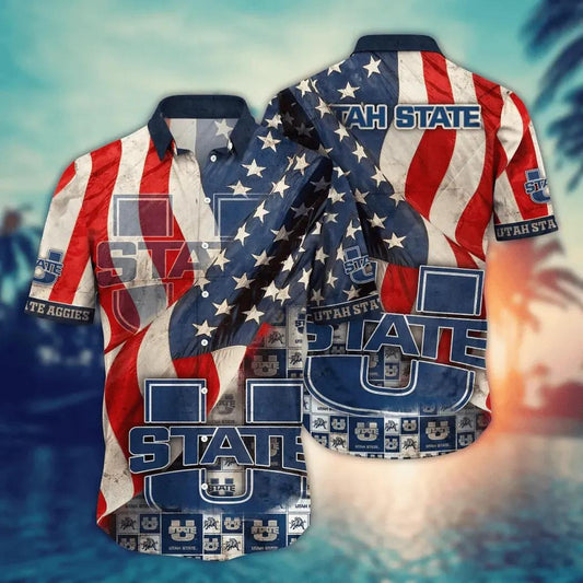 Utah State Aggies NCAA Flower Aloha Hawaiian Shirt 11, NCAA Hawaiian Shirt Moonbestprint