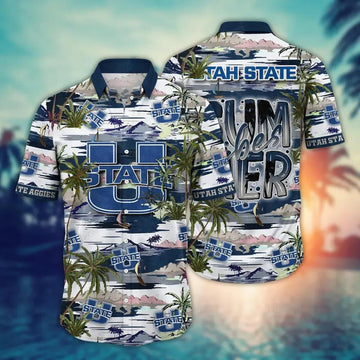 Utah State Aggies NCAA Flower Aloha Hawaiian Shirt 8, NCAA Hawaiian Shirt Moonbestprint