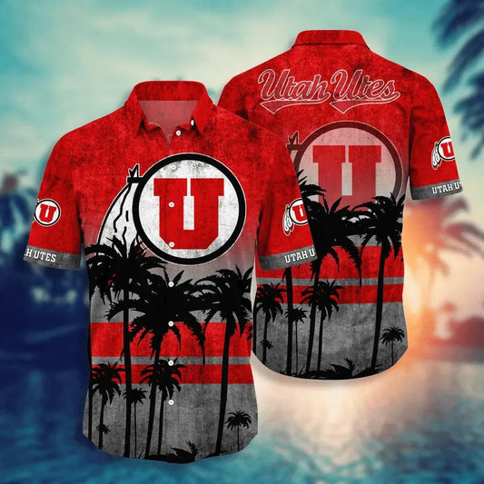 Utah Utes Aloha Hawaiian Shirt, NCAA Hawaiian Shirt Moonbestprint