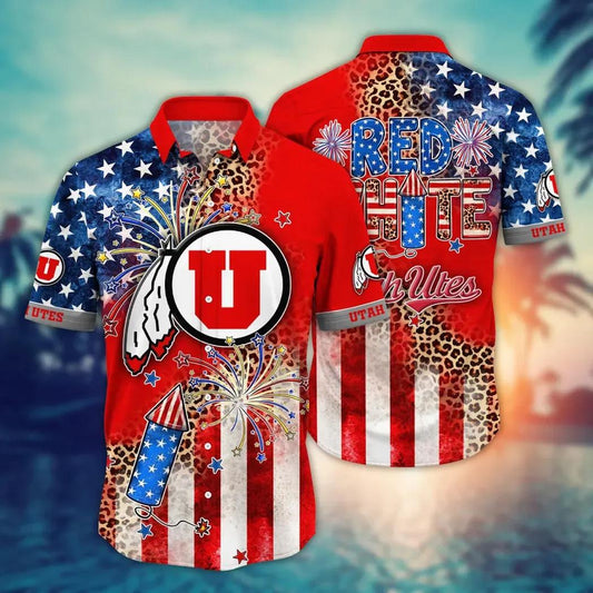 Utah Utes NCAA Aloha Hawaiian Shirt, NCAA Hawaiian Shirt Moonbestprint