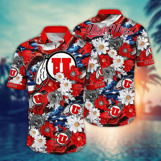 Utah Utes NCAA Aloha Hawaiian Shirt 1, NCAA Hawaiian Shirt Moonbestprint