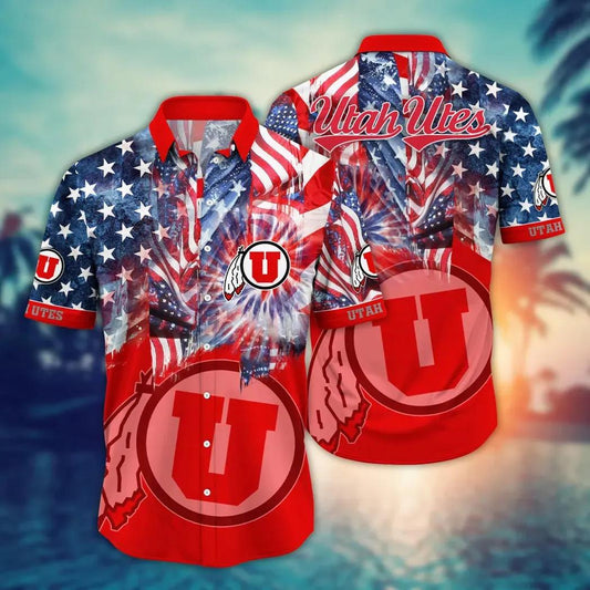 Utah Utes NCAA Flower Aloha Hawaiian Shirt 10, NCAA Hawaiian Shirt Moonbestprint