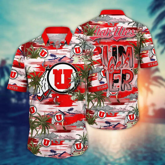 Utah Utes NCAA Flower Aloha Hawaiian Shirt 8, NCAA Hawaiian Shirt Moonbestprint