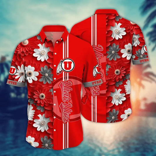 Utah Utes Style Hot Trending Summer NCAA Flower Aloha Hawaiian Shirt, NCAA Hawaiian Shirt Moonbestprint