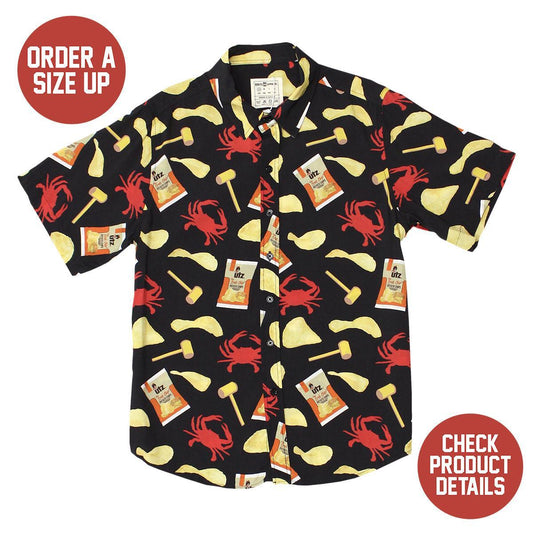 Utz Crab Chips, Mallets, & Crabs (Black) / Hawaiian Shirt - Moonbestprint