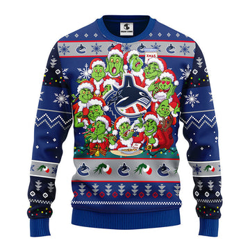 Vancouver Canucks 12 Grinch Xmas Day Ugly Christmas Sweater Moonbestprint
