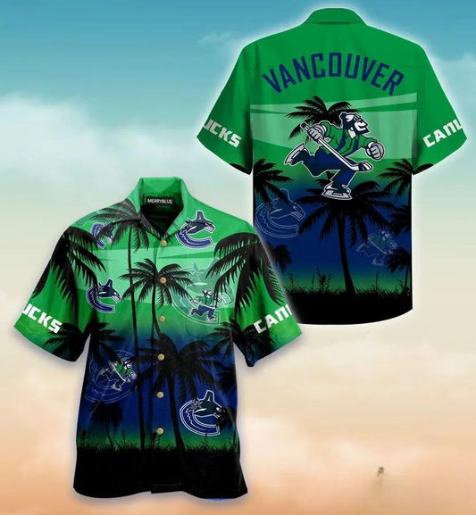 Vancouver Canucks Canadian Hockey Teams Hawaiian Shirt, NHL Hawaiian Shirt Moonbestprint