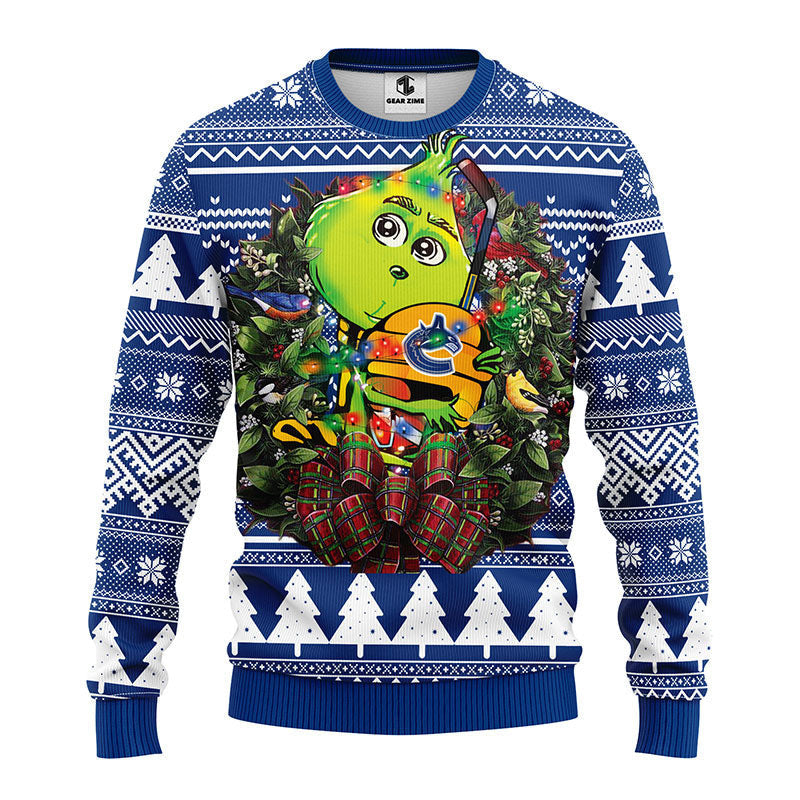 Vancouver Canucks Grinch Hug Ugly Christmas Sweater Moonbestprint