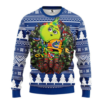 Vancouver Canucks Grinch Hug Ugly Christmas Sweater Moonbestprint