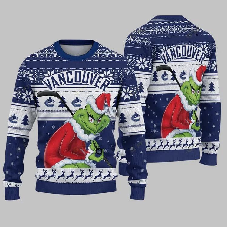 Vancouver Canucks Grinch Stolen Ugly Christmas Sweater, NHL Christmas Sweater Moonbestprint