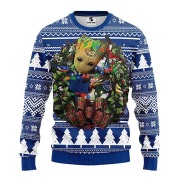 Vancouver Canucks Groot Hug Ugly Christmas Sweater, NHL Christmas Sweater Moonbestprint
