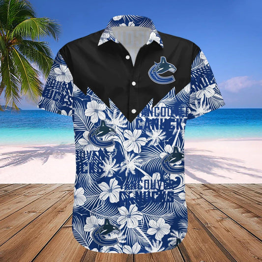 Vancouver Canucks Hawaiian Shirt Tropical Seamless- NHL, NHL Hawaiian Shirt Moonbestprint