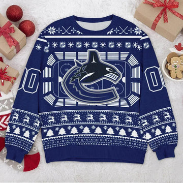 Vancouver Canucks NHL Custom Ugly Christmas Sweater, NHL Christmas Sweater Moonbestprint