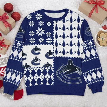 Vancouver Canucks NHL Ugly Christmas Sweater, NHL Christmas Sweater Moonbestprint