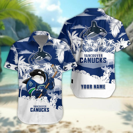 Vancouver Canucks Personalized Hawaiian Shirt – Custom Name, NHL Hawaiian Shirt Moonbestprint