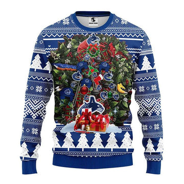 Vancouver Canucks Tree Christmas Ugly  Sweater, NHL Christmas Sweater Moonbestprint