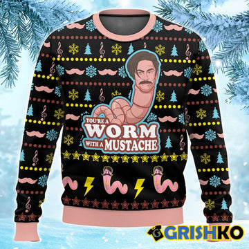 Vanderpump Rules Worm With A Mustache Funny James Kennedy Ugly Sweater - Moonbestprint