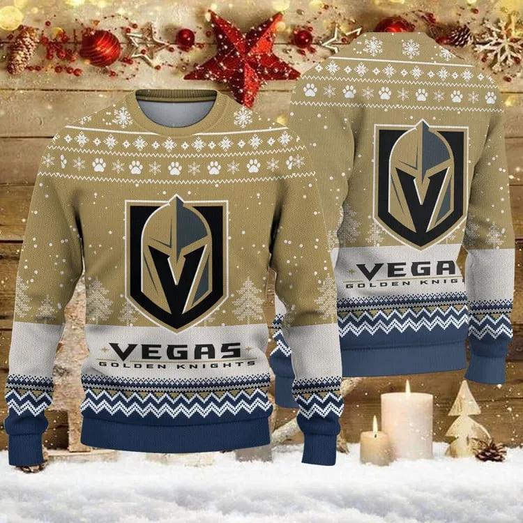 Vegas Golden Knights Big Logo Ugly Christmas Sweater, NHL Christmas Sweater Moonbestprint