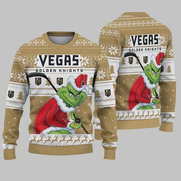 Vegas Golden Knights Grinch Stolen Ugly Christmas Sweater, NHL Christmas Sweater Moonbestprint