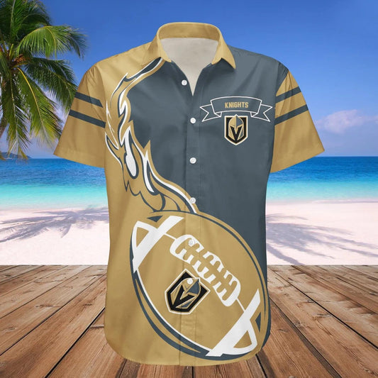 Vegas Golden Knights Hawaiian Shirt Flame Ball - NHL, NHL Hawaiian Shirt Moonbestprint