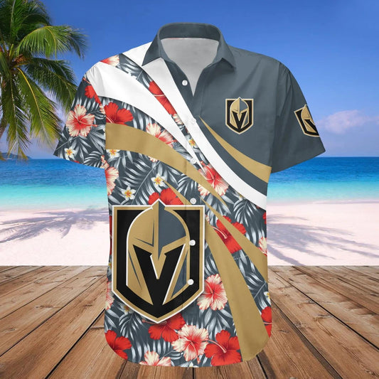 Vegas Golden Knights Hawaiian Shirt Hibiscus Sport Style - NHL, NHL Hawaiian Shirt Moonbestprint