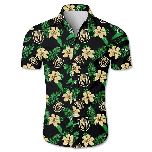 Vegas Golden Knights Hawaiian Shirt Tropical Flower Summer, NHL Hawaiian Shirt Moonbestprint