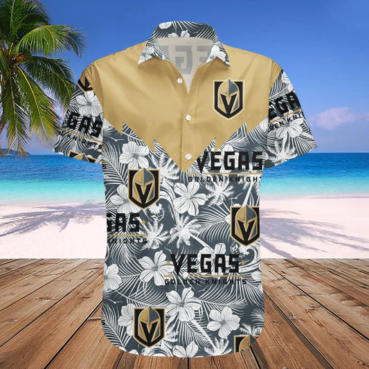 Vegas Golden Knights Hawaiian Shirt Tropical Seamless- NHL, NHL Hawaiian Shirt Moonbestprint
