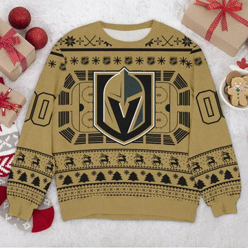 Vegas Golden Knights NHL Custom Ugly Christmas Sweater, NHL Christmas Sweater Moonbestprint