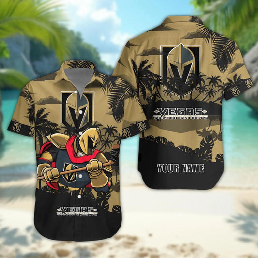 Vegas Golden Knights Personalized Hawaiian Shirt – Custom Name, NHL Hawaiian Shirt Moonbestprint