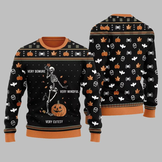 Very Demure Skeleton Ugly Sweater Christmas 2026 - Moonbestprint