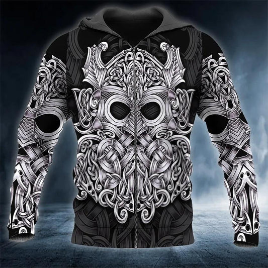 Viking Mjolnir Odin Thor's Hammer Tattoo 3D Hoodie Moonbestprint