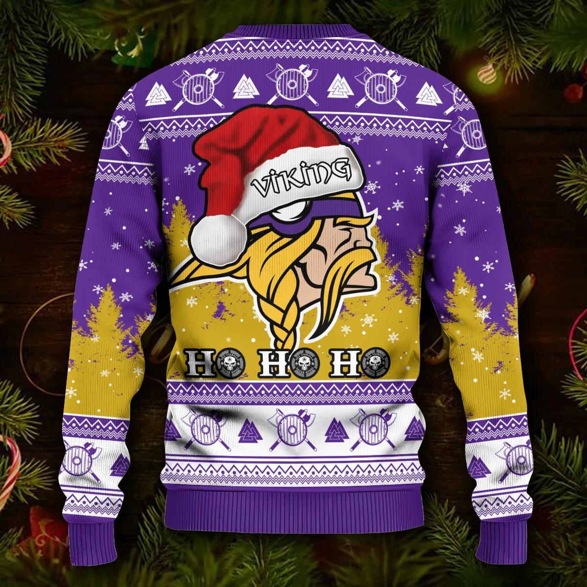 Viking Santa Hohoho Ugly Christmas Sweater Moonbestprint