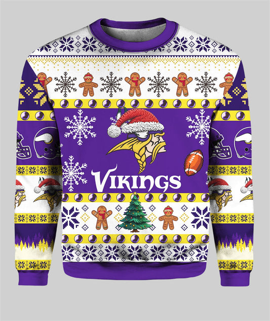 Vikings They Not Like Us Ugly Christmas Sweater - Moonbestprint