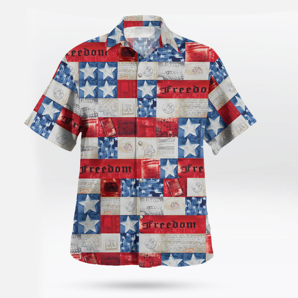 Vintage American Freedom Patriotic Hawaiian Shirt – Moonbestprint